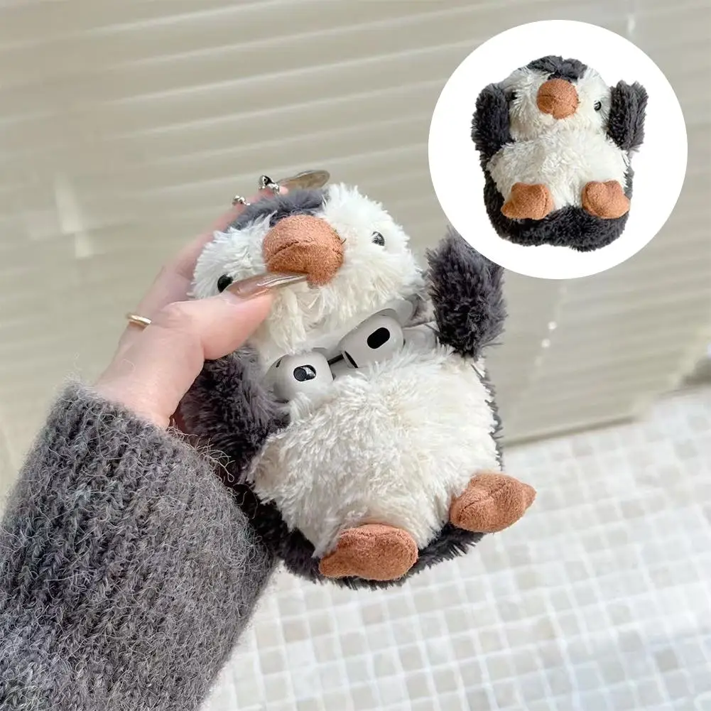 Air Pods Pro 1/2 Wireless Bluetooth Earphone Protective Case Plush Penguin Cartoon Earphone Cover Dustproof  For Air Pods3/4