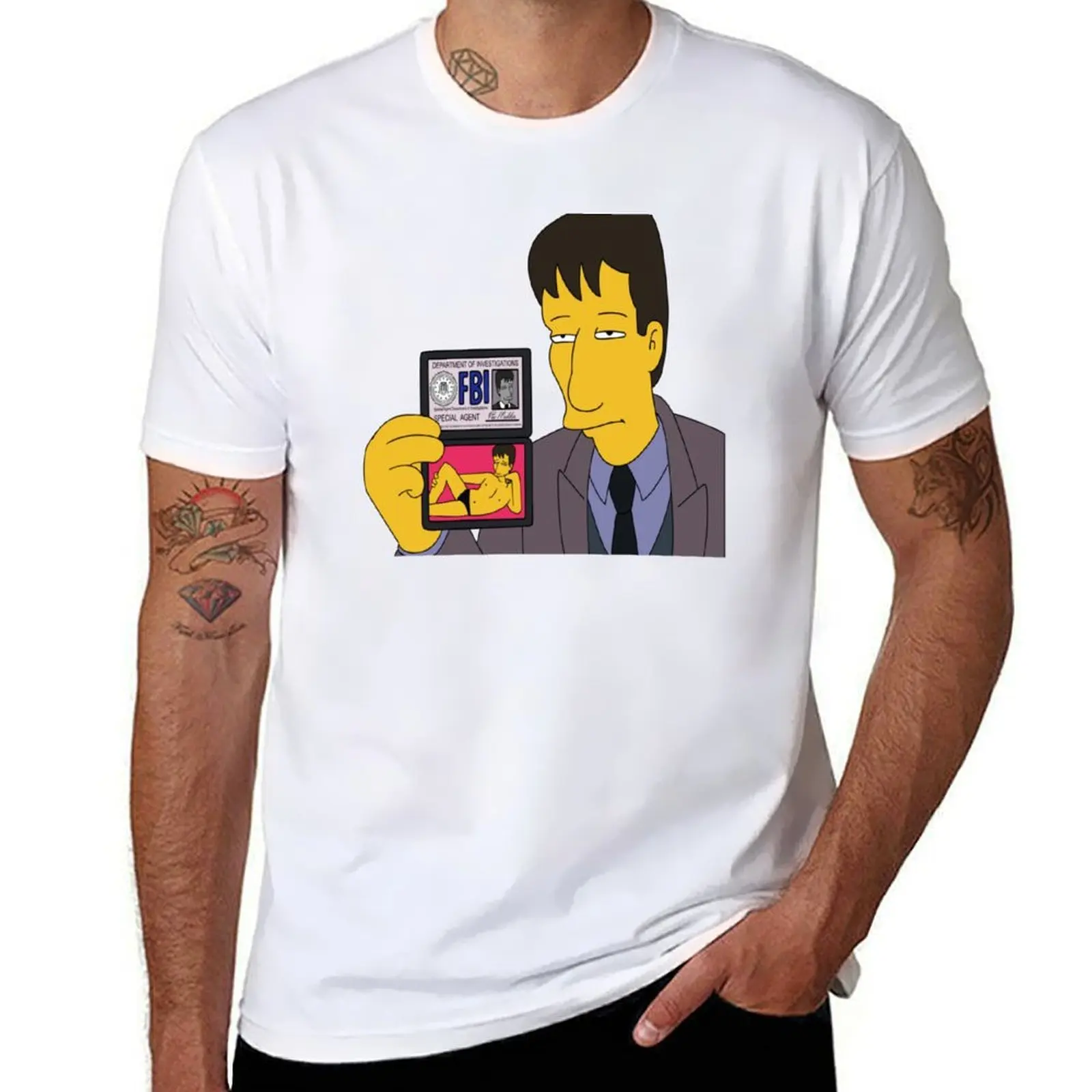 تي شيرت Agent mulder fbi تي شيرت مضحك تي شيرت فكاهة داكنة تي شيرت للرجال بقصة ضيقة