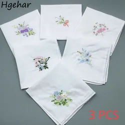 Floral Embroidery Handkerchief Towels Ladies Elegant Square Hand Towel Soft Skin-friendly Toallas De Pañuelo Breathable 핸드타올