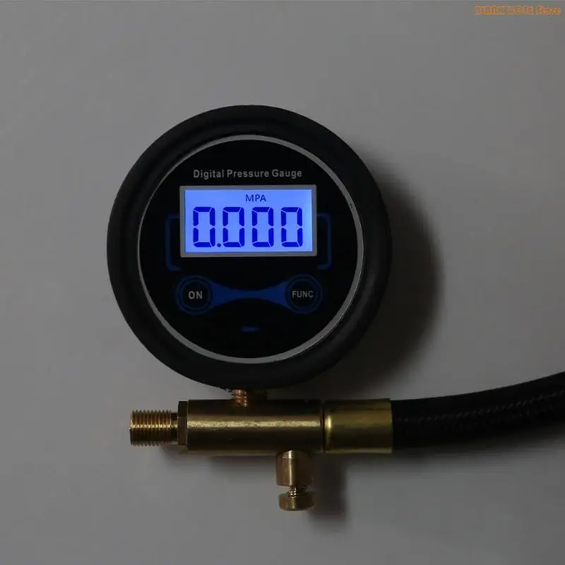 K1AE Heavy Duty Air Pressure Gauge with Rubber Hose and Quick Coupler Air Compressor Inflating Tube 200PSI Car Truck