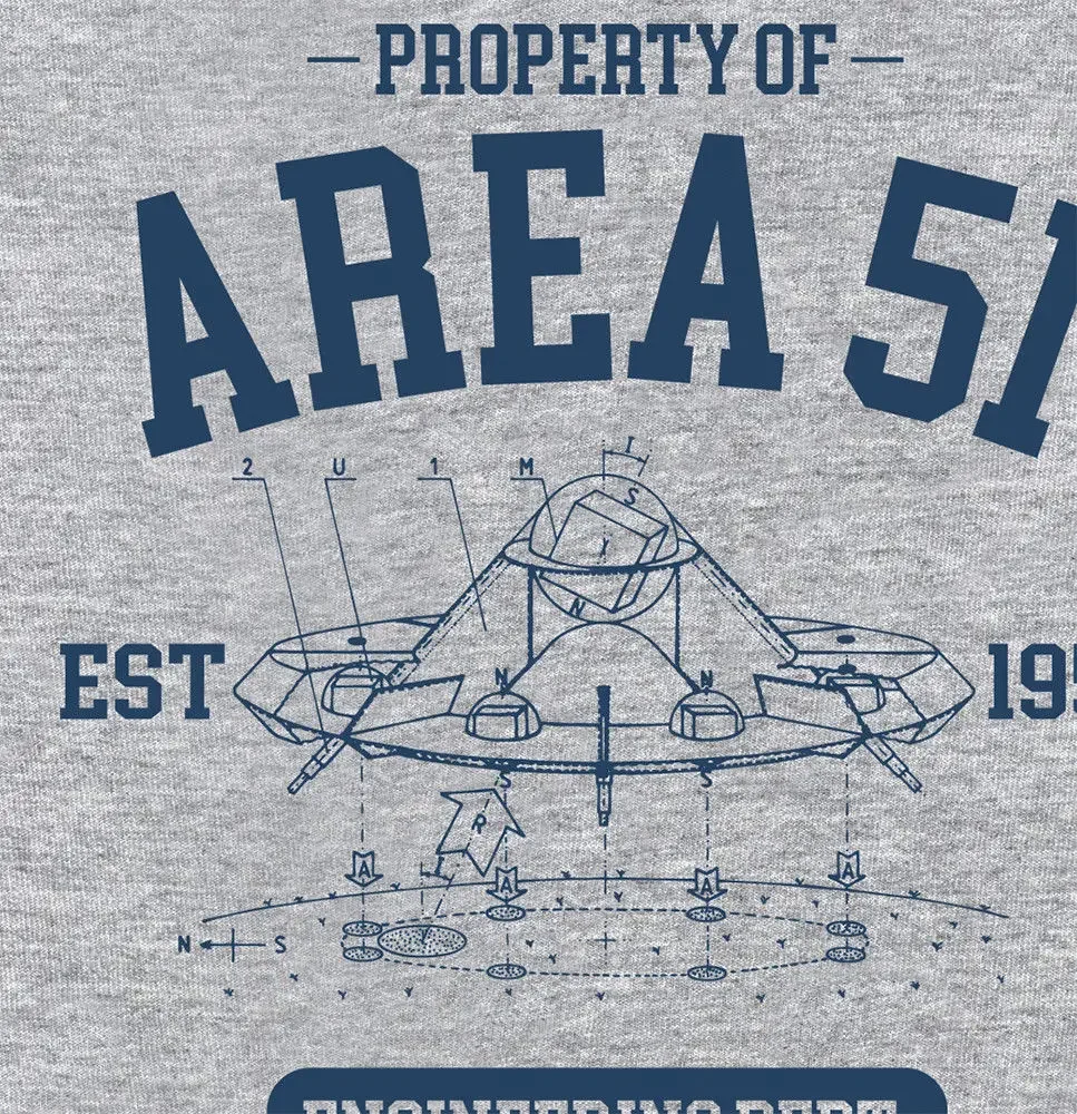 streetwear fashion vintage Summer Male Hot Sale Property  Area 51 t-shirt,Engineering department,Alien,UFO,Engineer,Space