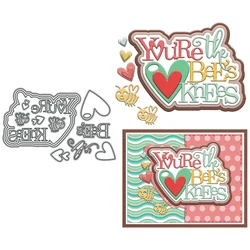 MangoCraft You're The Best Knees Cutting Dies Love Hearts DIY Scrapbooking Supplies Metal Dies Knife Mold For Card Albums Decor