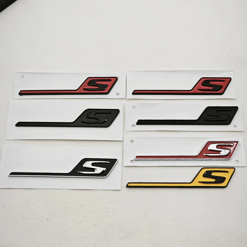 

NEW 3D ABS Chrome Black Yellow S Badge Emblem Car Trunk Sticker For AMG S C63S E63S GLE63S GLS63S GTS CLA45S Exterior Accessorie