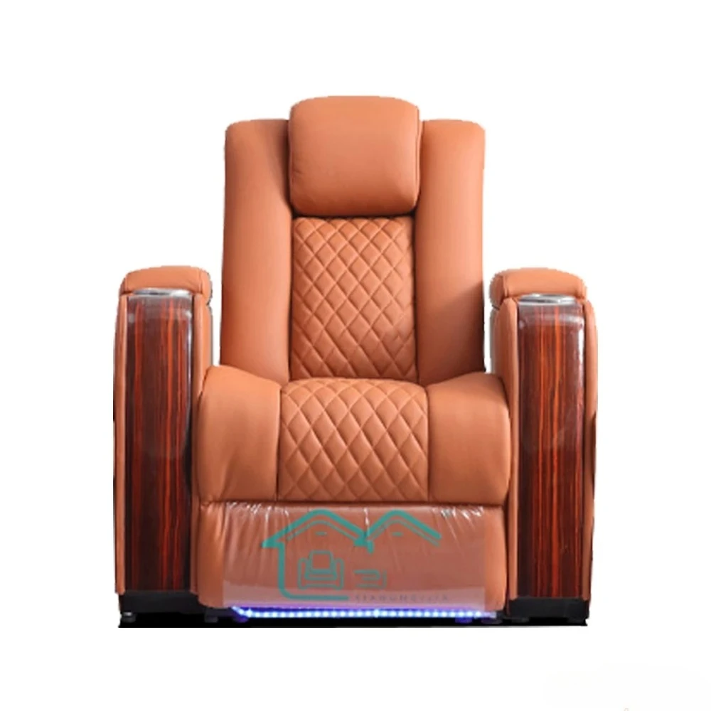 

Роскошные сиденья для домашнего кинотеатра с двойным двигателем и электрической откидной спинкой — регулируемые кресла с откидной спинкой из натуральной кожи с подстаканником, массаж