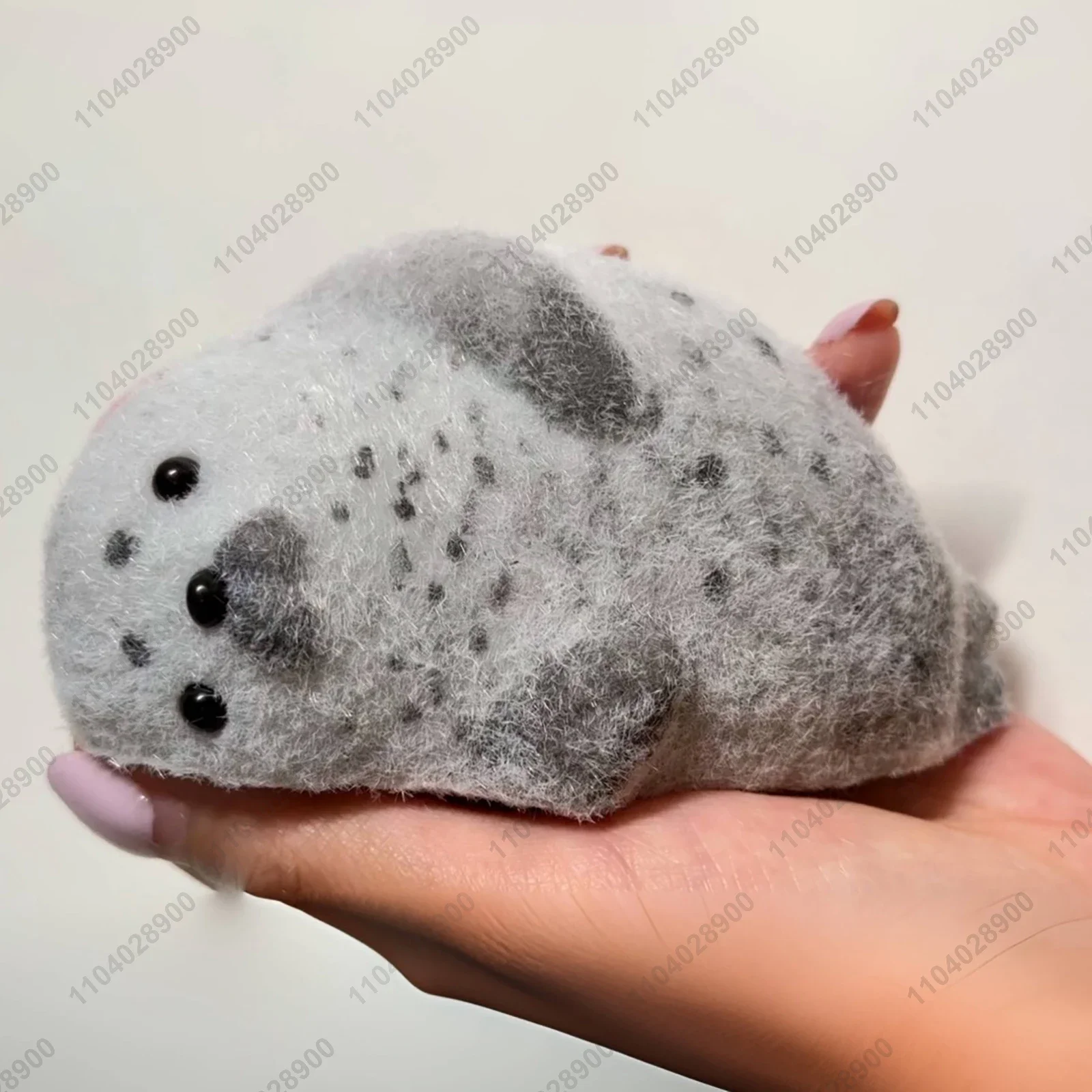 Big Seal Taba Squishy Silicone Cute Fuzzy White Grey Seal Squeeze Toy Animal Mochi Toy Relieve Stress Hand Relax Toy