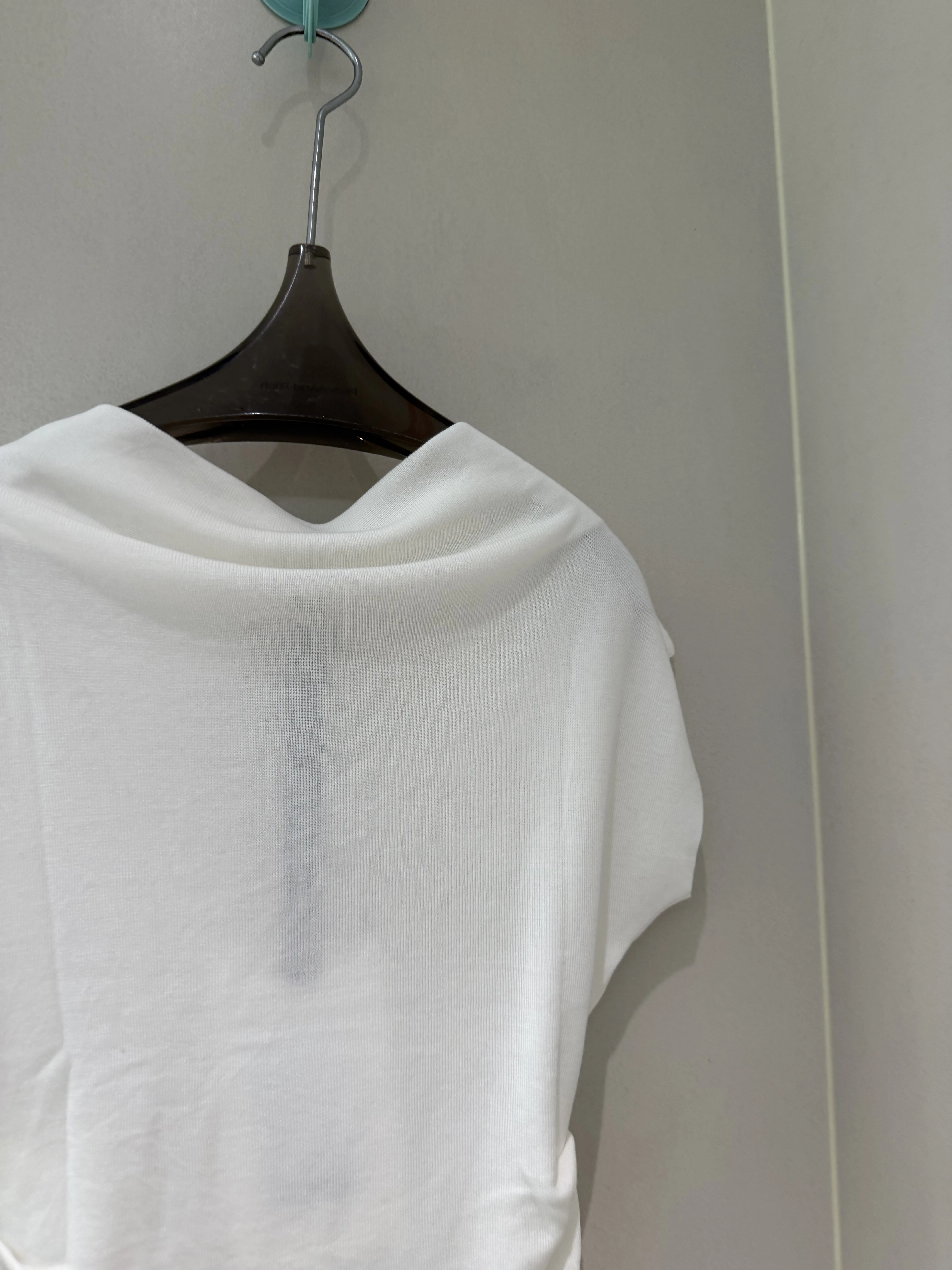 JIYOOSOONG~ Nan You Correct Version French Sweet One-word Neck Knitted Thin Skinny Waist T-Shirt