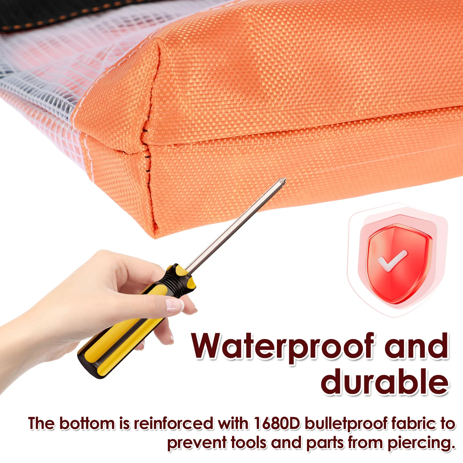 4Pcs Clear Tool Pouch Waterproof Oxford Cloth Small Tool Bag Anti-Static Tool Storage Organizer Durable Tool Pouch Bag Zipper