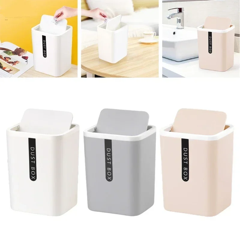 Creative Mini Small Waste Bin Desktop Garbage Basket Home Table Plastic Office Supplies Trash Can Dustbin Sundries Barrel Box