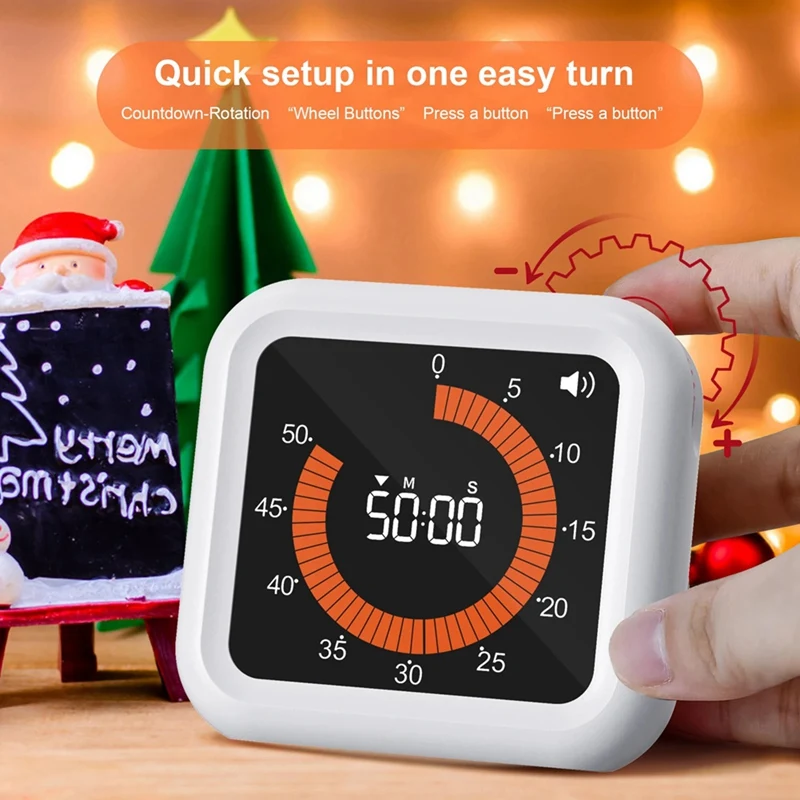 

LCD Digital Kitchen Timer High Brightness Countdown Clock With 4 Alert Modes For Cooking, Baking Studying And Sports