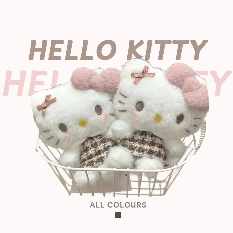 

Japanese Pendant Sanrio Medieval Series Mocha Striped Kitty Plush Doll Cute Hello Kitty Bag Decoration Graduation Gifts