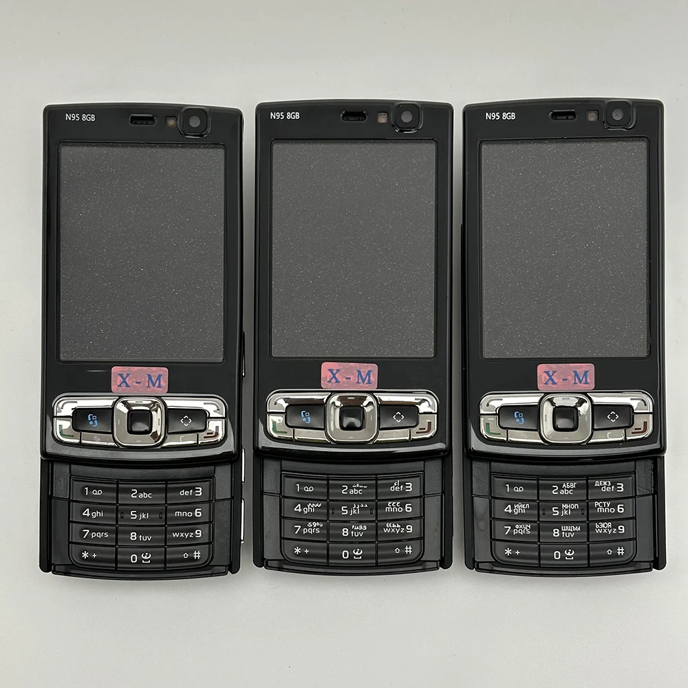 Original N95 8GB Slider Mobile Cell Phone 2.8'' 5MP English Russian Hebrew Arabic Keyboard GSM 2G 3G Unlocked Smartphone