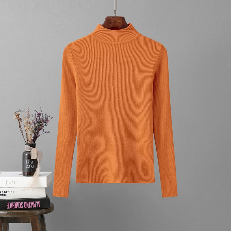 New Winter Knit Soft Cashmere Turtleneck Pullovers Sweaters Female Korean Autumn Slim-fit Pull Sweater Womens Clothing Pullovers