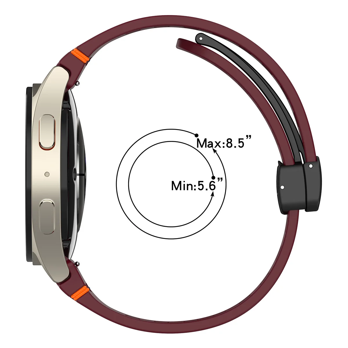 サムスンギャラクシーウォッチ用の磁気シリコンストラップ,7,6,5,4,44mm, 40mm, 6クラシック,5プロ