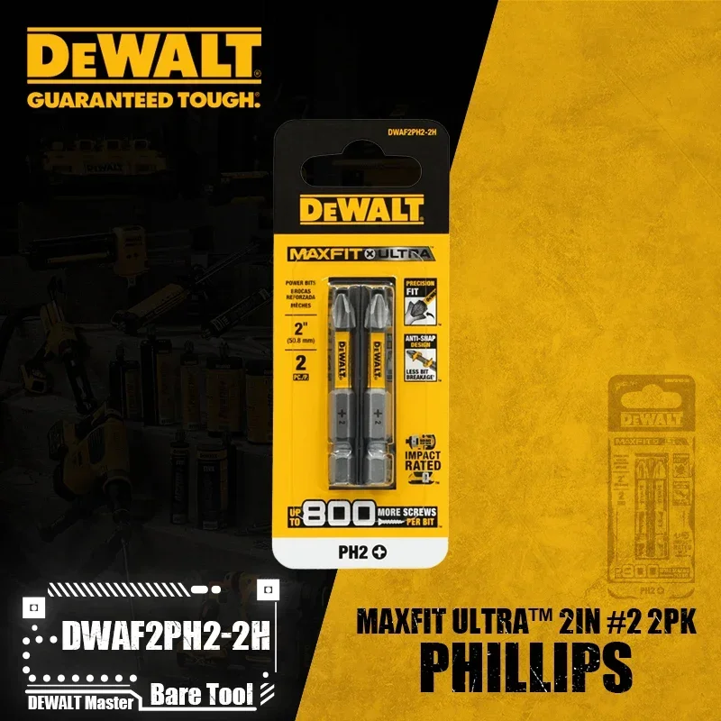 DEWALT DWAF2PH2-2H MAXFIT ULTRA 2IN PHILLIPS Bit #2 2PK Power Tool Accessories