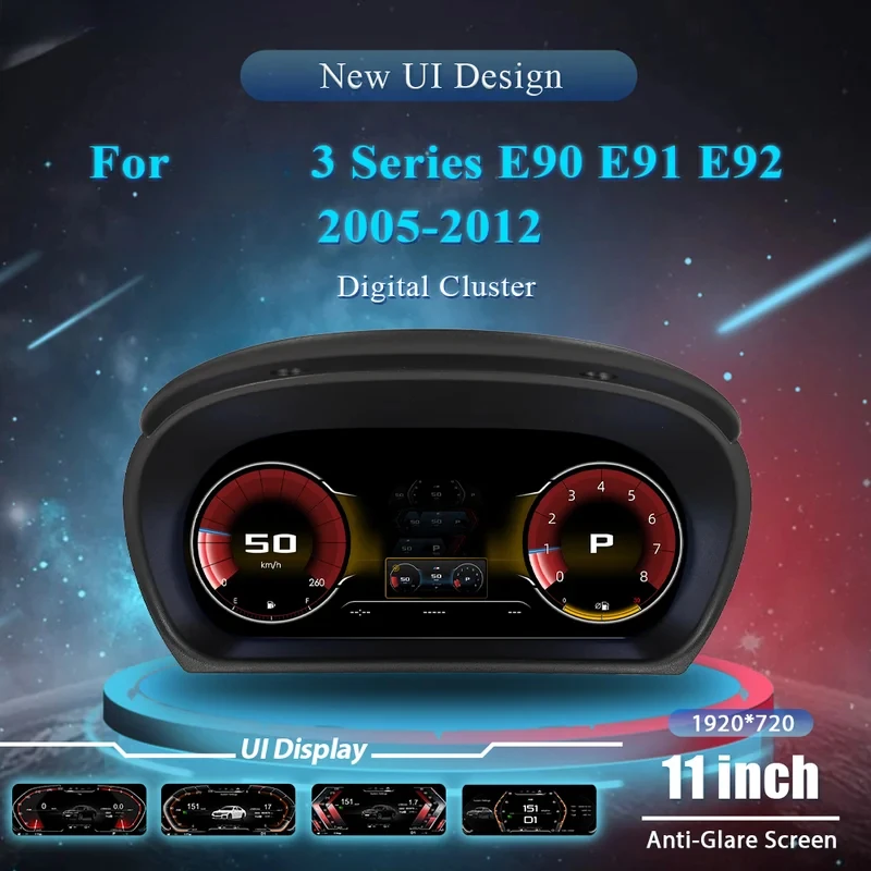 

12.3-дюймовая цифровая приборная панель LCD для BMW E90 E91 E92 (2005-2012 гг.), виртуальная приборная панель