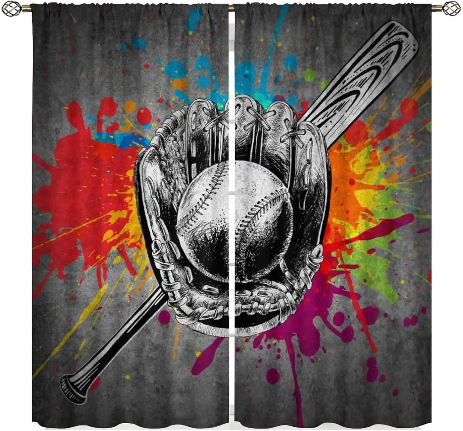 Spider Web Hero Curtains for Kids Room, Red Superhero Drapes with Rod Pocket, Boys Girls Bedroom & Playroom Window Panels
