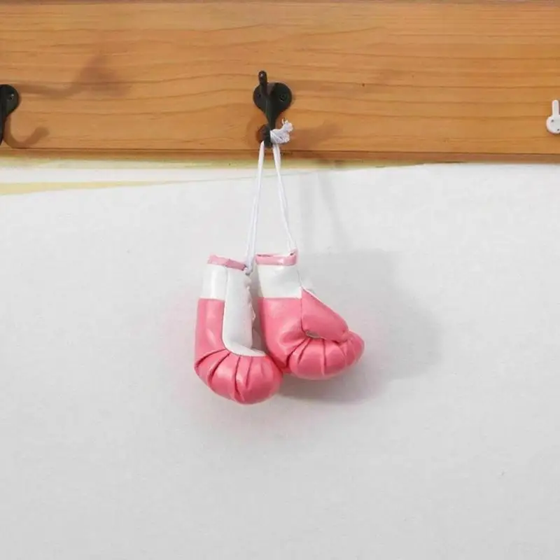 2Pcs Car Mini Boxing Gloves Hang Ornaments For Mirror Punching Gloves Miniature Boxing Vehicle Interior Decoration Accessories