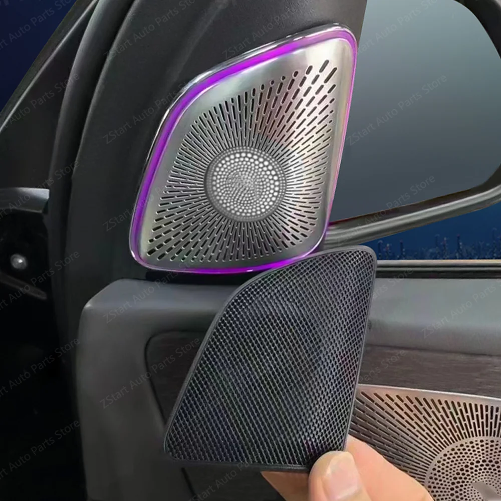 64 Kleuren Led Voor Mercedes Benz GLE Klasse W167 GLE 350 GLE 450 2020 3D Speaker Tweeter Cover Metalen Omgevingslicht auto Decoratieve