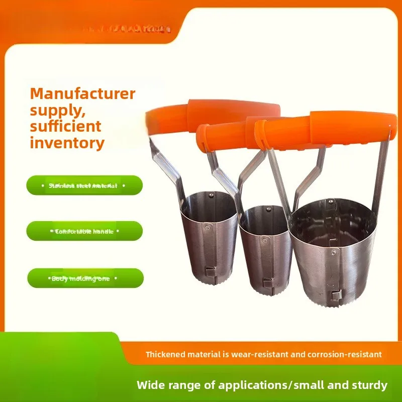 

Рассадник для рассады из нержавеющей стали с деревянной ручкой Быстрый садовый инструмент для посадки