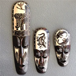 Thai household wall decoration woodcarved mask, Bar home decorative Pendant, Southeast Asian-style wall decoration mask, 50cm