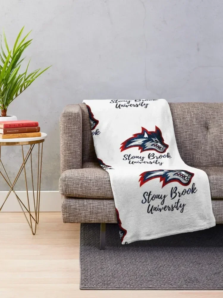 Glitter Stony Brook University Throw Blanket Soft Sofa Decorative Beds Soft Beds Blankets