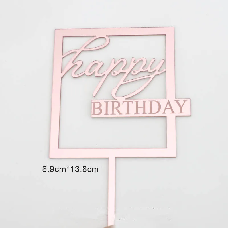 Neue Acryl Kinder alles Gute zum Geburtstag Kuchen Topper Gold Junge oder Mädchen Geburtstag Party Kuchen Topper für Baby Dusche Geschenk Dessert Dekoration – Detail 26