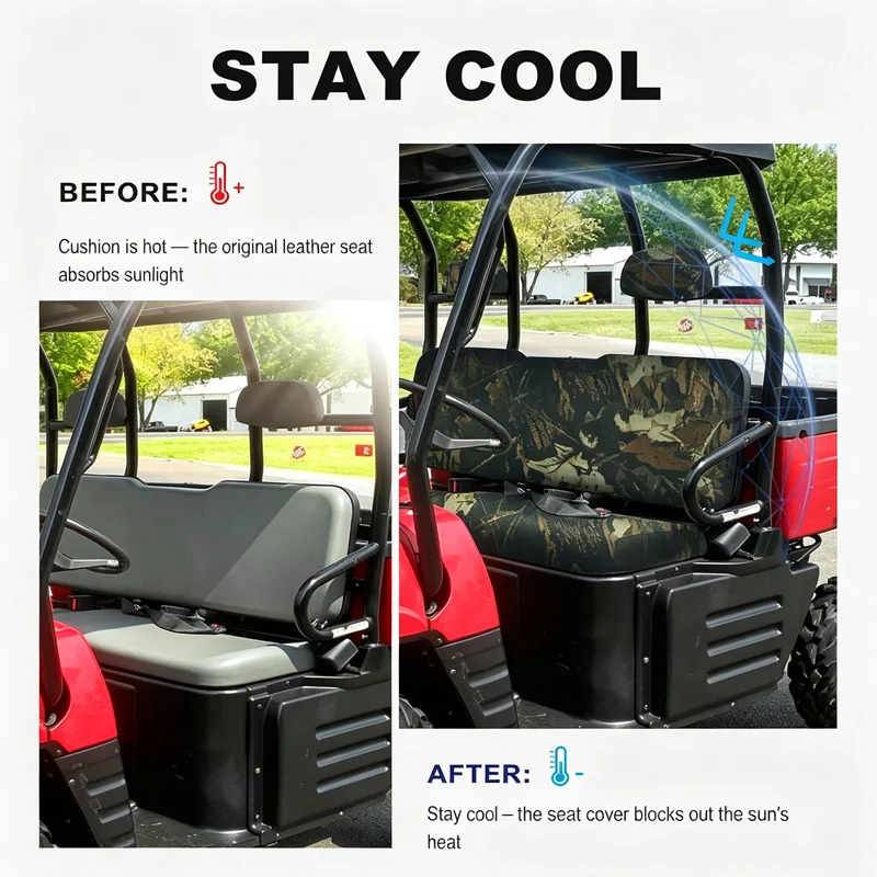 UTV Seat Covers Camo Waterproof Seat Protector Seat Cushion Cover For Polaris Ranger 500 700 800 2002-2008 UTV Accessories