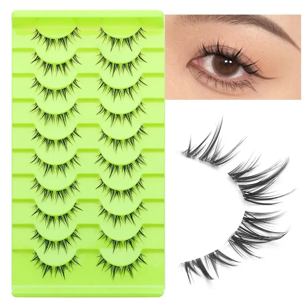 Black Japanese Cosplay False Eyelashes Dramatic Faux Mink Manga Anime Lashes Thick Fake Eyelashes Extensions for Women Girls
