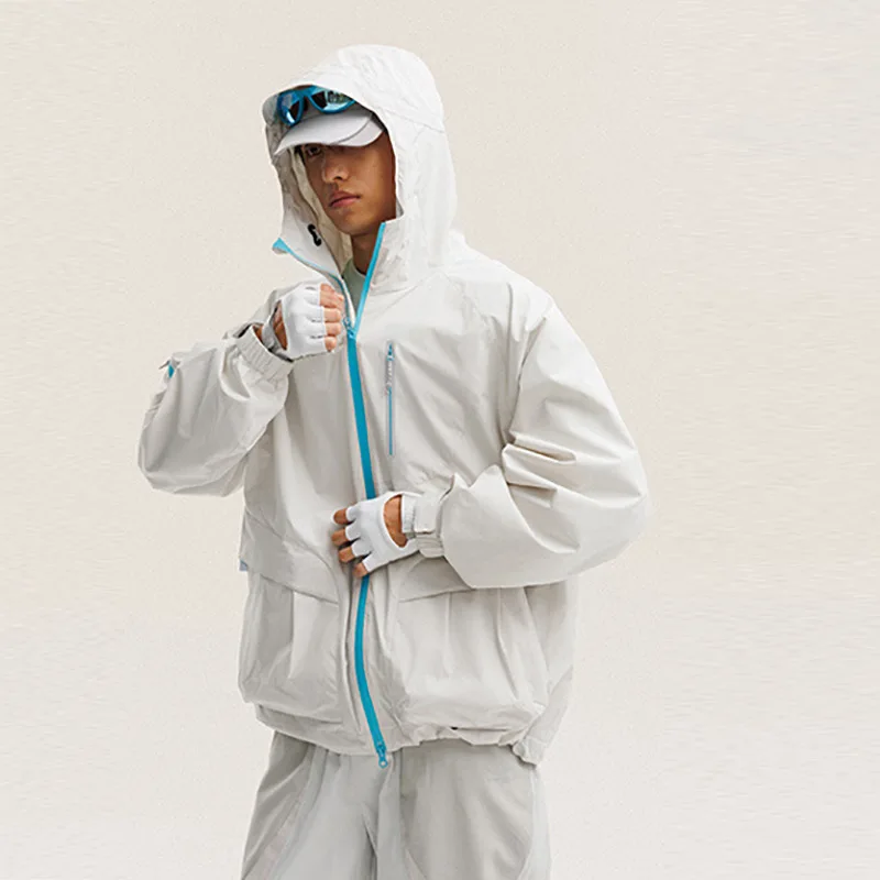 Outdoor Hiking Sport Three-proof Functional Jacket Men Women Loose Casual Techwear Hooded Cargo Jacket Spring Autumn Track Coat