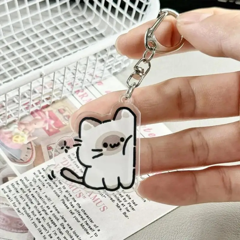 

1Pair Cute Cat Keychain Pendant Matching Couple Backpack Accessory Jewelry Gift