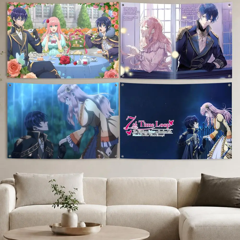 7th Time Loop Flags Aesthetic Wall Tapestry Printed Wall Hanging Living Room Party Outdoor Decor