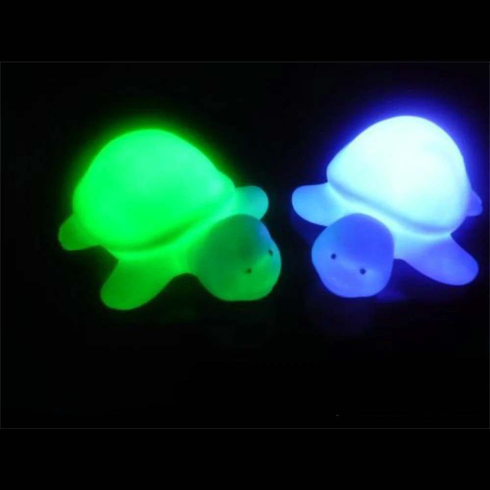 1/2/3 Stuks Led Baby Nachtlampje Email Zeven Kleuren Creativiteit Ag10 Knop Batterijen Schildpad Draagbare Verlichting Bedlampje