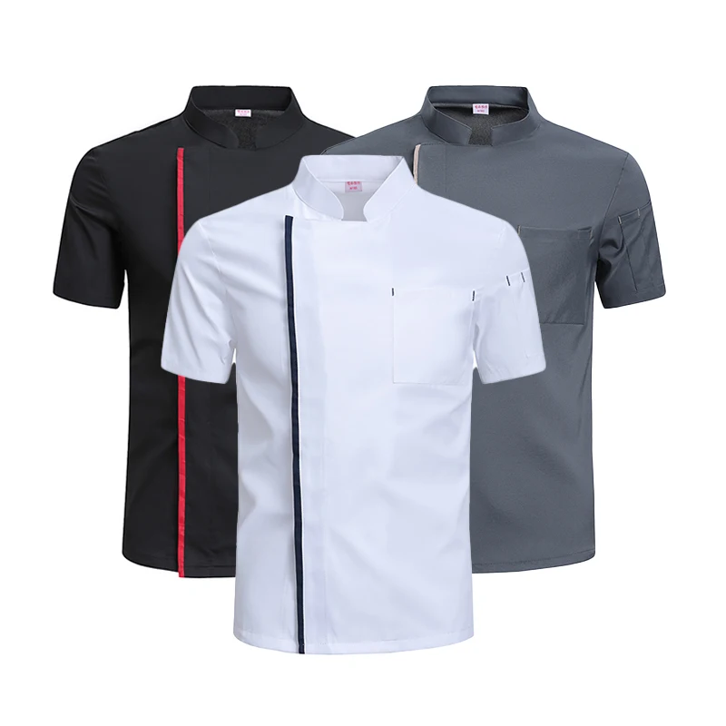 Veste de cuisine pour homme, uniforme de chef, chemise de salle à manger, vêtements de cuisine, manteau de cuisine, vêtements de travail de restaurant d'hôtel