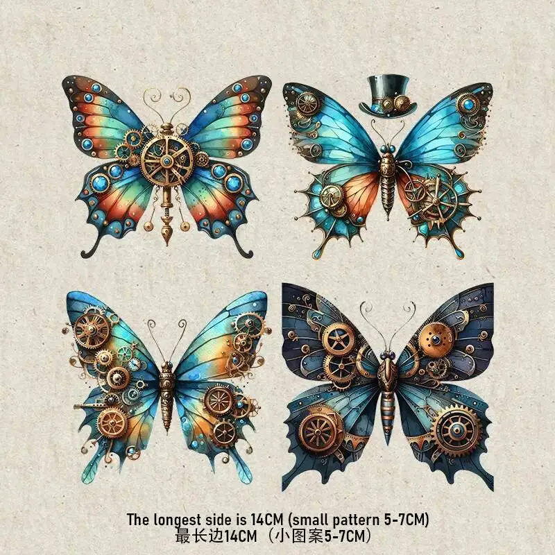 Black Cat Butterfly Set Iron Transfer Sticker Diy A-Level Washable Heat Press Printed  Accessories children Clothing Patch