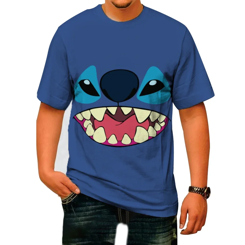 New Lilo & Stitch T-shirt Fashion Disney 3D Printing Men's T-shirt Loose Casual Boys Girls Short Sleeve Disney Stitch Clothing