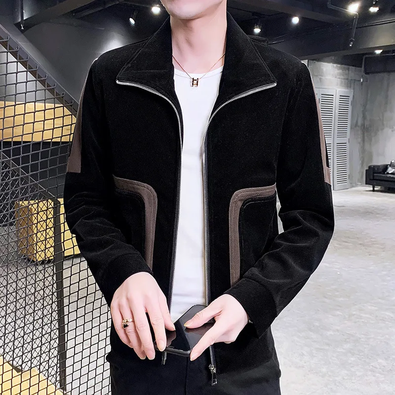 

2023 Men's Autumn Leisure Multicolor Jacket Corduroy New Trendy Handsome Lapel Casual All-Matching Jacket