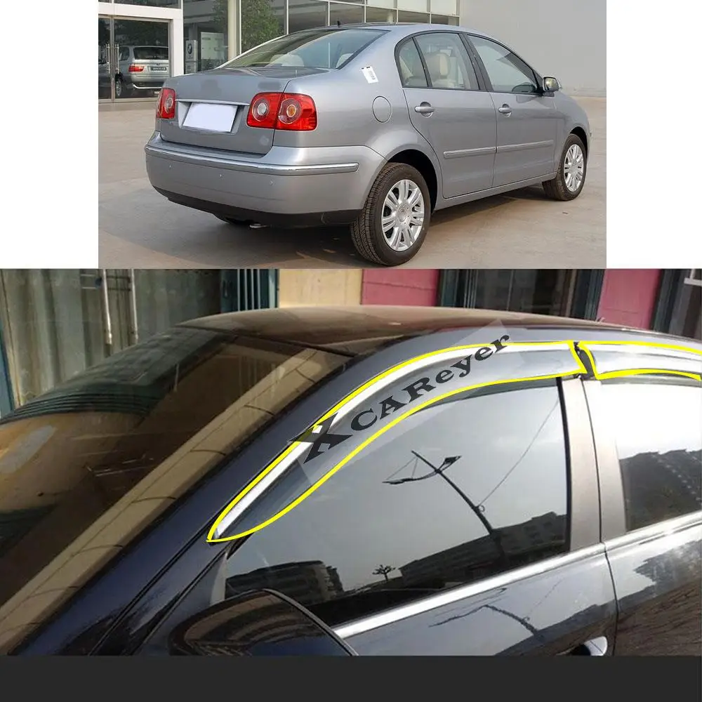 For VW Volkswagen Polo Sedan 2005 2006 2007 2008 2009 2010 2011 Car Sticker Plastic Window Glass Wind Visor Rain/Sun Guard Vent