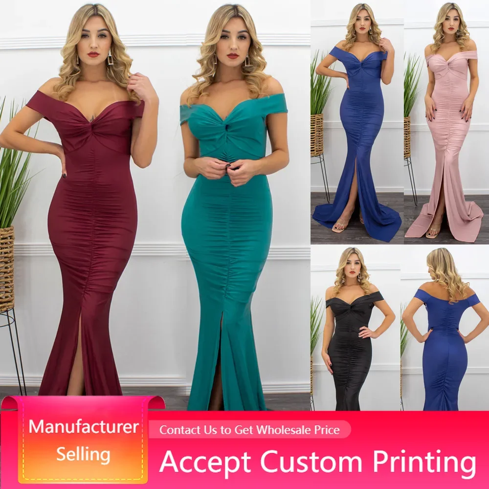 

Back Dress Fashion Romantic Summer New Sexy V-neck Solid One Shoulder Dresses Elegant slim mid length Dress Skirt