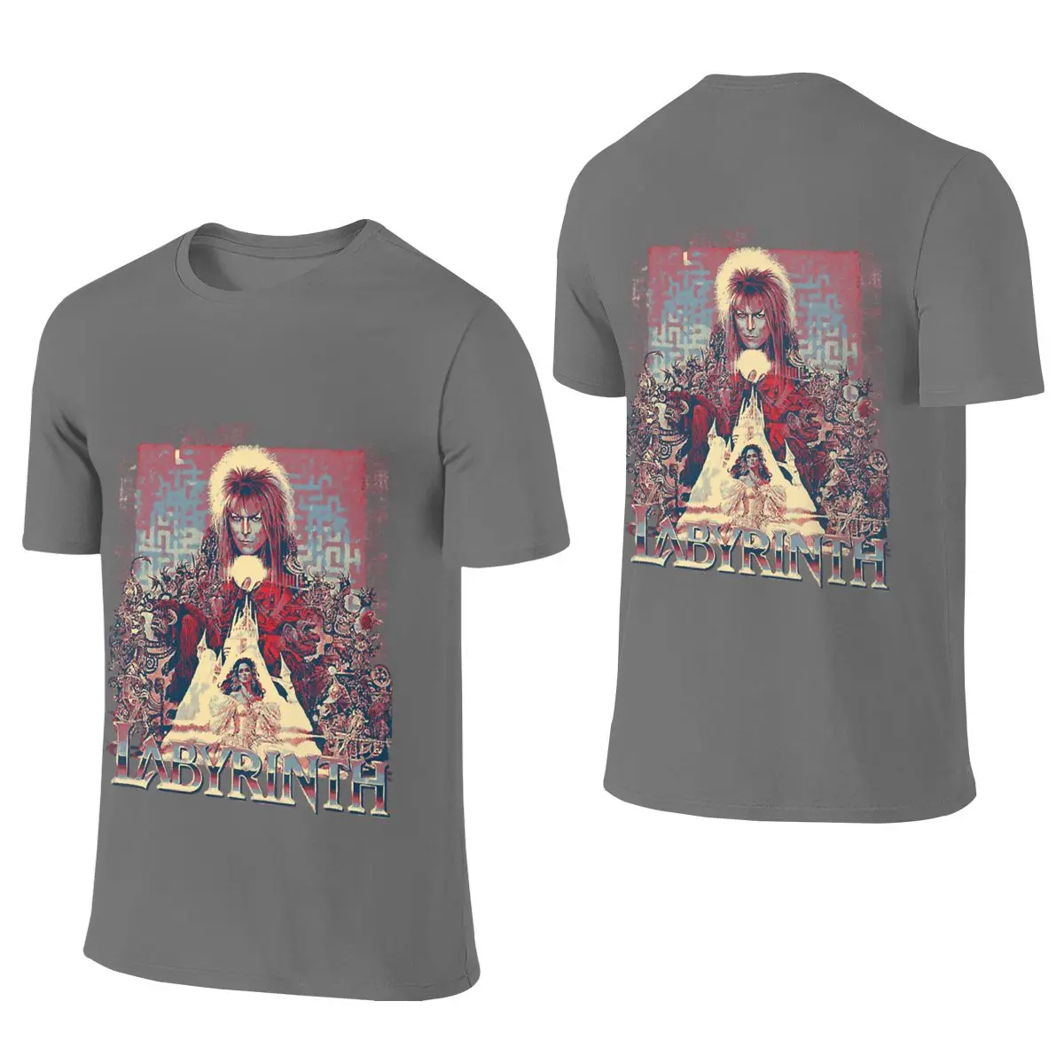 Labyrinth Retro Vintage Fitness Reversible T-shirt Hong Kong Retro Small Patterns Tees