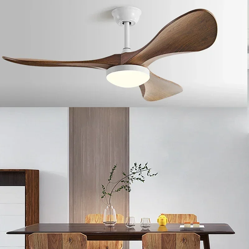 Nordic 42Inch LED Ceiling Fan Light Strong Winds Living Room Restaurant Household Electric Fan Mute With Lamp Ceiling Fan 220V