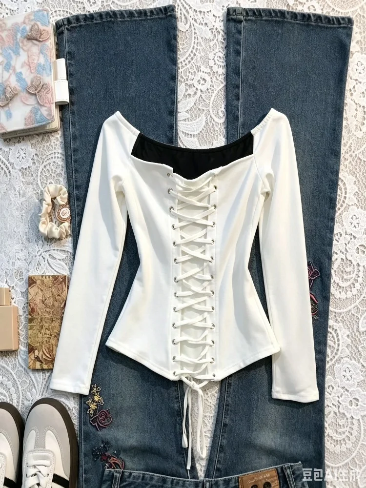 2026 Y2K Grunge Vintage Gothic Snake Print Long Sleeve Tops Women Punk Slim Fit Tees Dark Aesthetic Basic T Shirt Fashion New