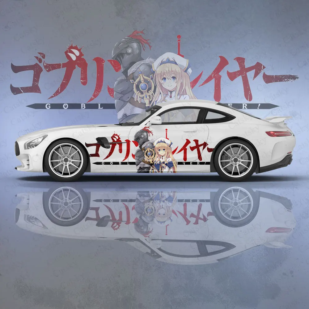 أنيمي عفريت القاتل فتاة سيارة ملصق ، العالمي كبير الفينيل التفاف ملصق ، مخصص سيارة ملصق ل Univers الديكور ، 2 قطعة