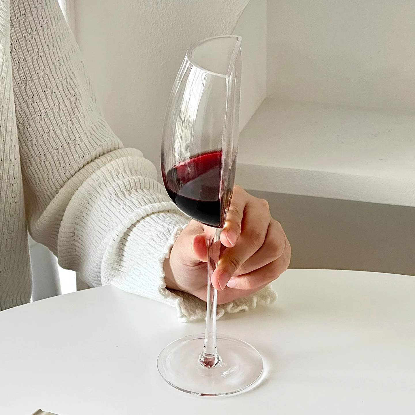 

Half Round Wine Glass Crystal Glass Cups, Portable Clear Glasses Multi-use Vintage Tall Wine Glassware Tableware Gift