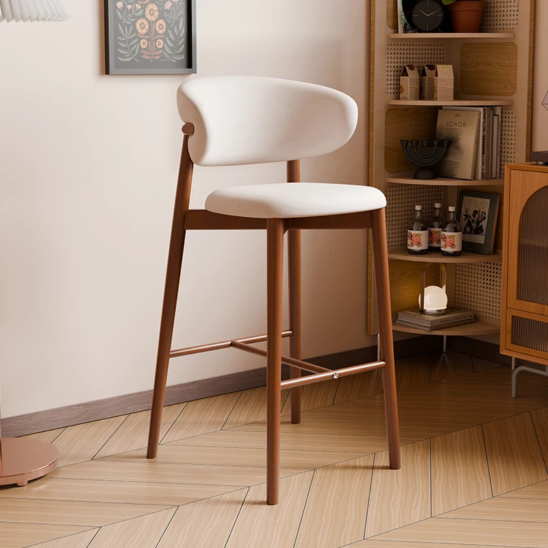 Modern Designer-Inspired Bar Stool, Mid-Century Counter Height Chair with Footrest Furniture Dining Stool for Home Kitchen
