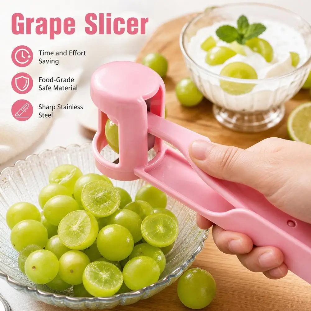 Fruit Slicer Press Type Sharp Stainless Steel Blade Grape Cherry Strawberry Tomato Salad Quarter Cutting for Kitchen Gadget