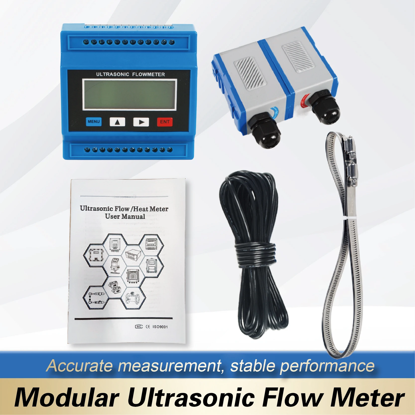 Digital Clamp-on Modular Ultrasonic Flow Meter Industrial Water Flow Meter for Liquid Measurement