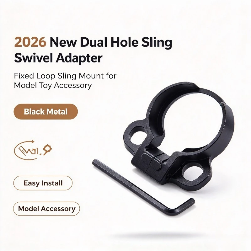 2026 New Outdoor Dual Hole Sling Swivel Adapter Fixed Loop Sling Mount for Model Toy Accessory Black