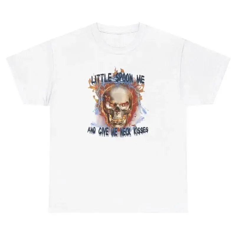 Little Spoon Me And Give Me Neck Kisses T Shirt Funny Hard Skeleton Meme Tee