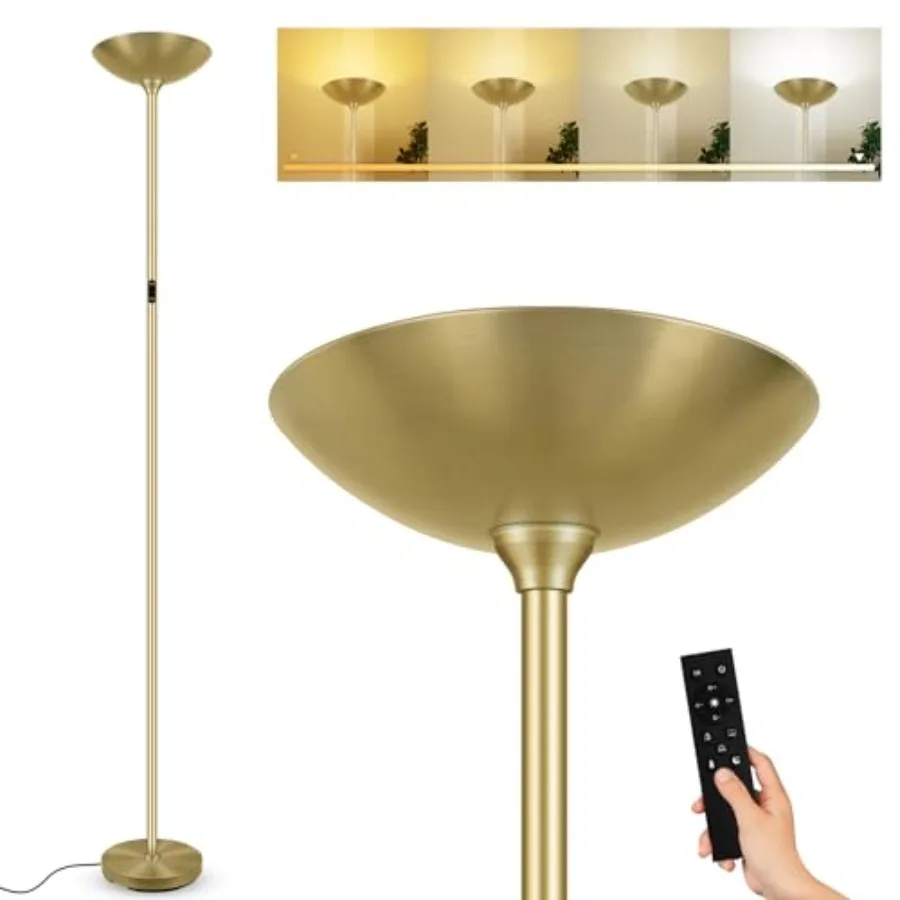 

Stepless Dimmable Floor Lamp, 30W 3000LM Super Bright LED Torchiere Floor Lamps with Remote and Touch Control, 71 In Tall Moder