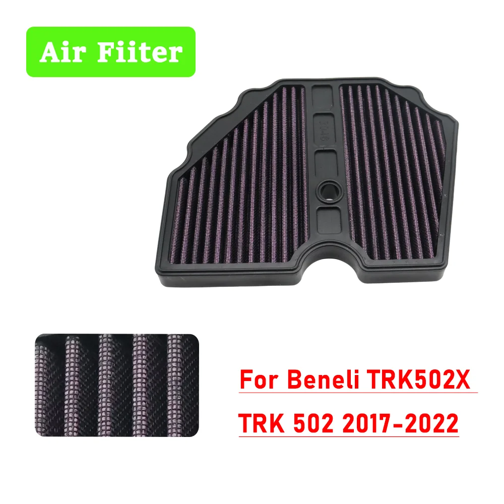 For Benelli TRK502 TRK502X TRK 502 2017 2018 2019 2020 2021 2022 Motorcycle High Flow Air Filter Washable Recyclable Accessories